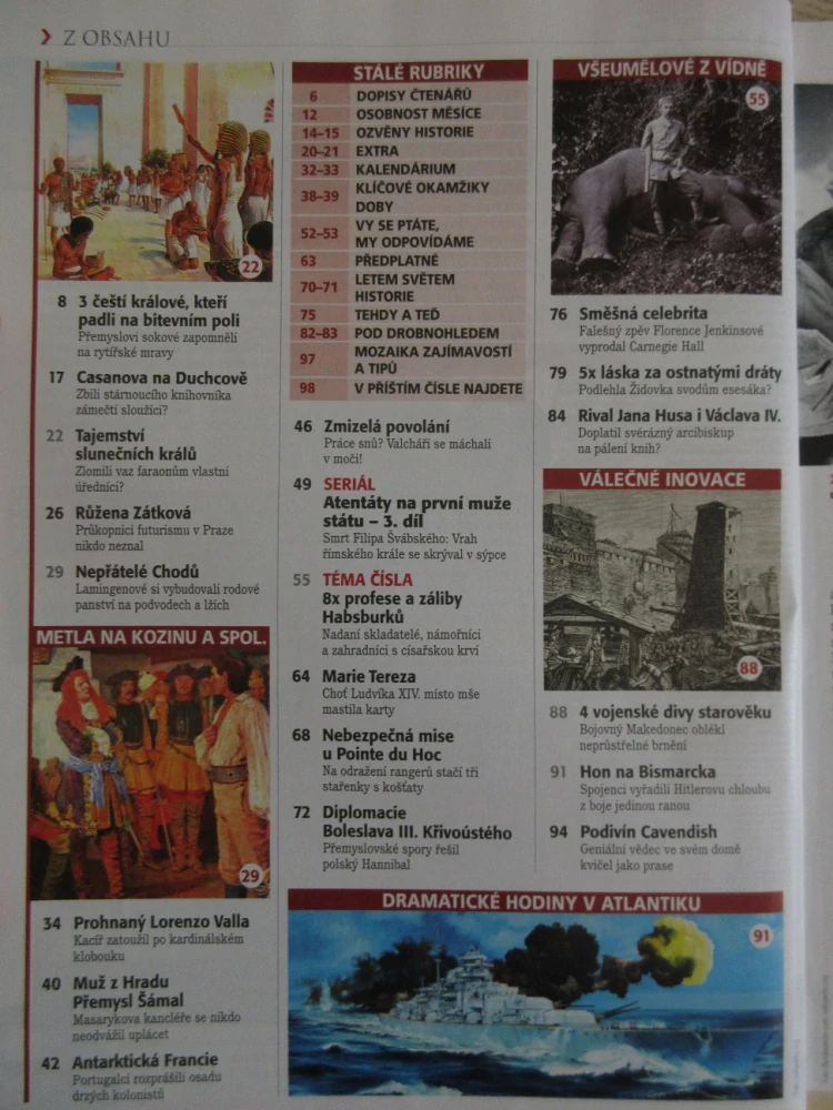 HISTORY REVUE 6/2019, ČASOPIS O HISTORII, 3 TRAGÉDIE ČESKÝCH KRÁLŮ, KTEŘÍ PADLI V BOJI