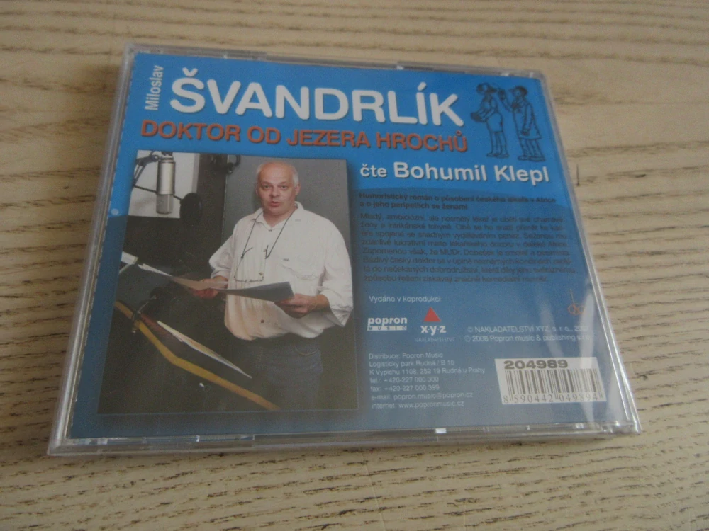 MILOSLAV ŠVANDRLÍK, DOKTOR OD JEZERA HROCHŮ, ČTE BOHUMIL KLEPL, CD HUDBA