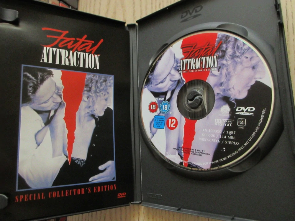 OSUDOVÁ PŘITAŽLIVOST, A. LYNE, G. CLOSE, GB OBAL, ČESKÉ TITULKY, DVD FILM