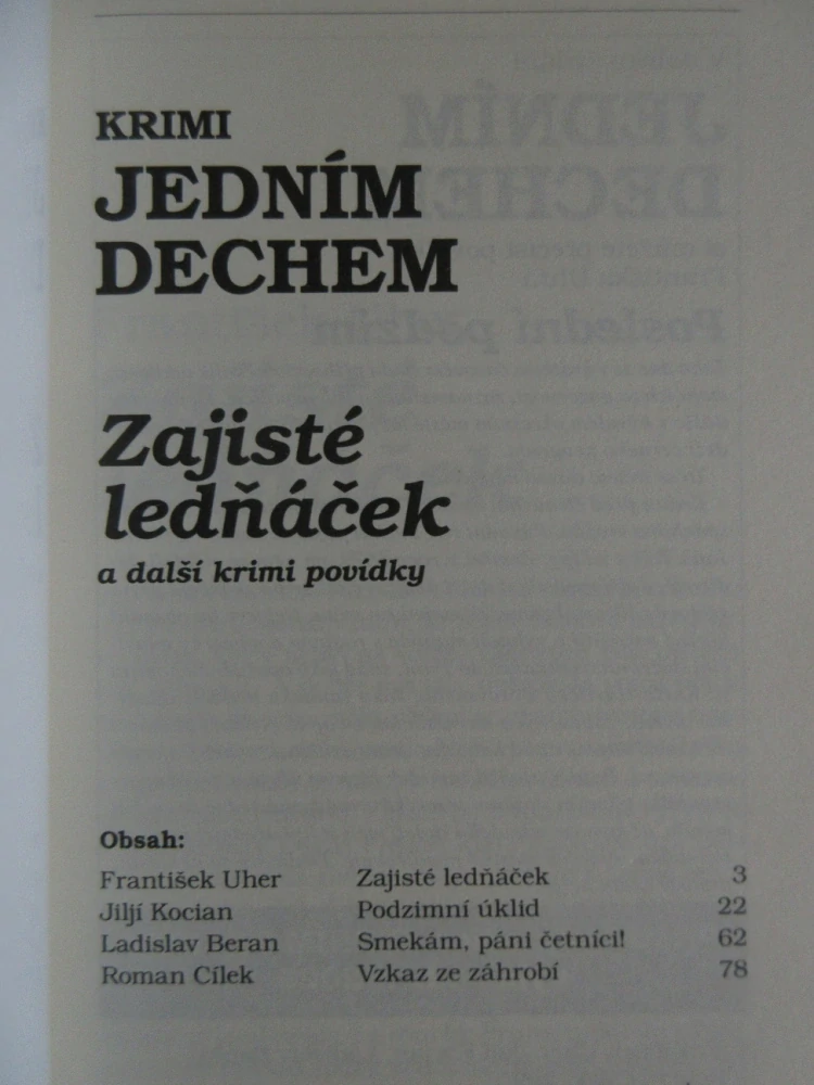 ZAJISTÉ LEDŇÁČEK A DALŠÍ POVÍDKY, **an