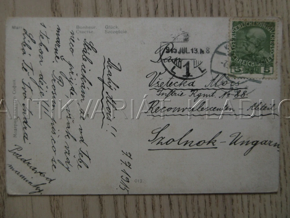 ŠTĚSTÍ, MUŽ, ŽENA, MANŽELÉ, MILENCI, POHLEDNICE 1635