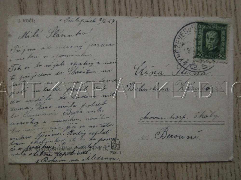 J. KOČÍ, PASTÝŘKA, OVCE, PŘÍRODA, POHLEDNICE 1637
