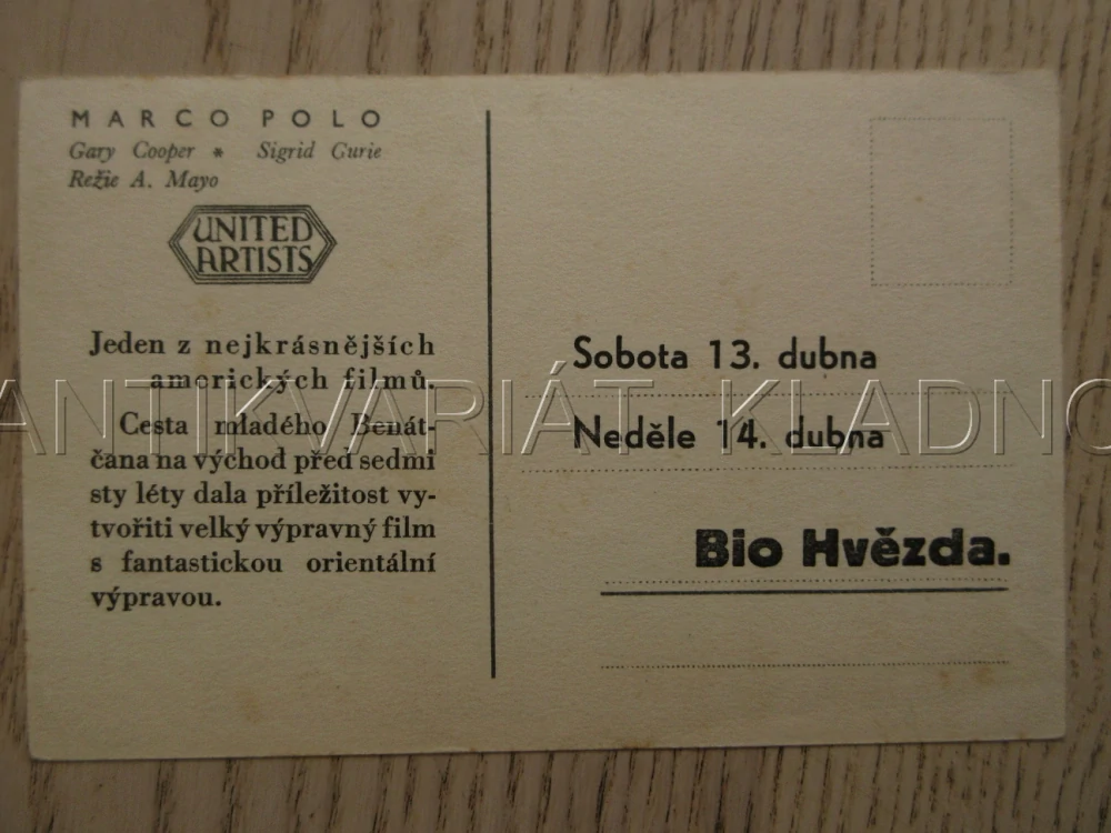 MARCO POLO, G. COOPER, S. CURIE, R: A. MAYO, POHLEDNICE 1656