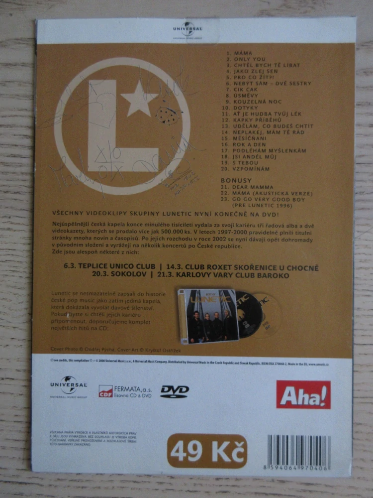 BEST OF LUNETIC VIDEO, DVD HUDBA