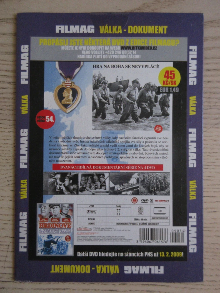 HRDINOVÉ 2. SVĚTOVÉ VÁLKY, 1. DÍL, DVD FILM DOKUMENT VÁLKA