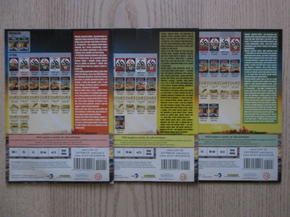 VÁLEČNÉ PONORKY HITLEROVY ŽRALOČÍ SMEČKY, 1-3, DVD FILM DOKUMENT VÁLKA
