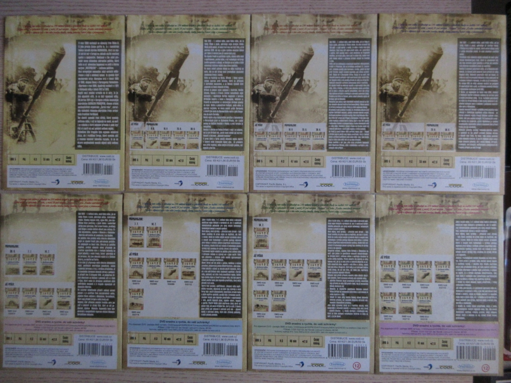 1. SVĚTOVÁ VÁLKA, 1-8, DVD FILM DOKUMENT VÁLKA