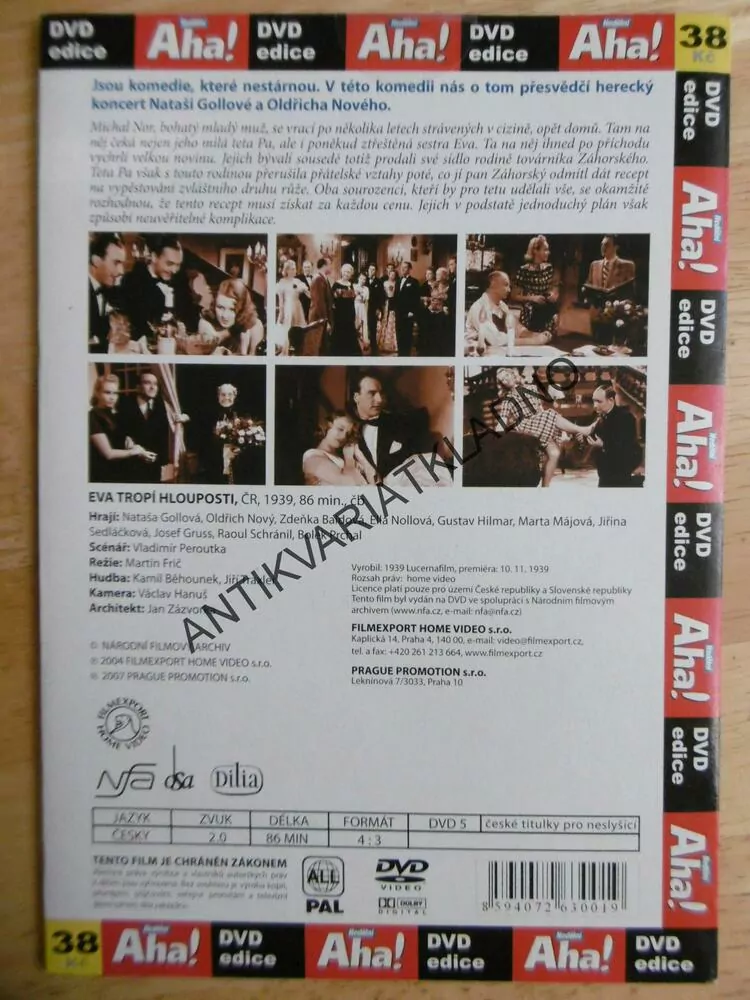 EVA TROPÍ HLOUPOSTI, DVD FILM