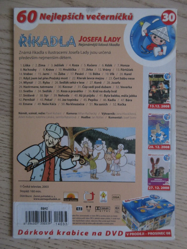 ŘÍKADLA JOSEFA LADY, DVD FILM POHÁDKA