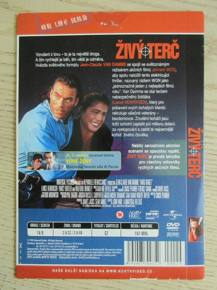 ŽIVÝ TERČ, VAN DAMME, DVD FILM