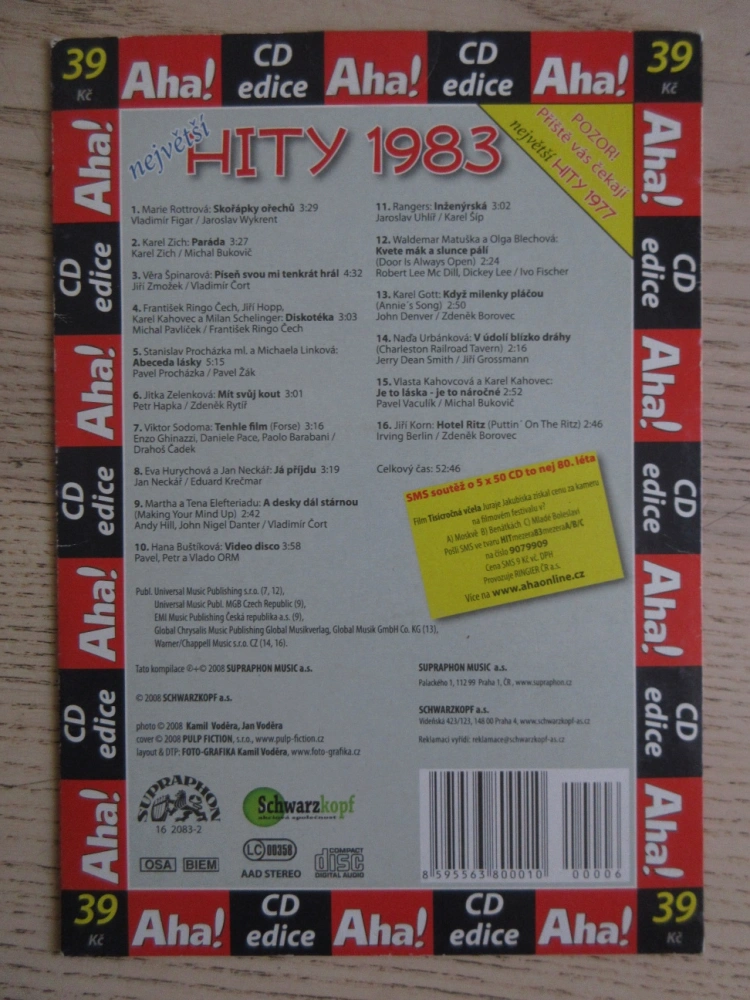 NEJVĚTŠÍ HITY 1983, CD HUDBA
