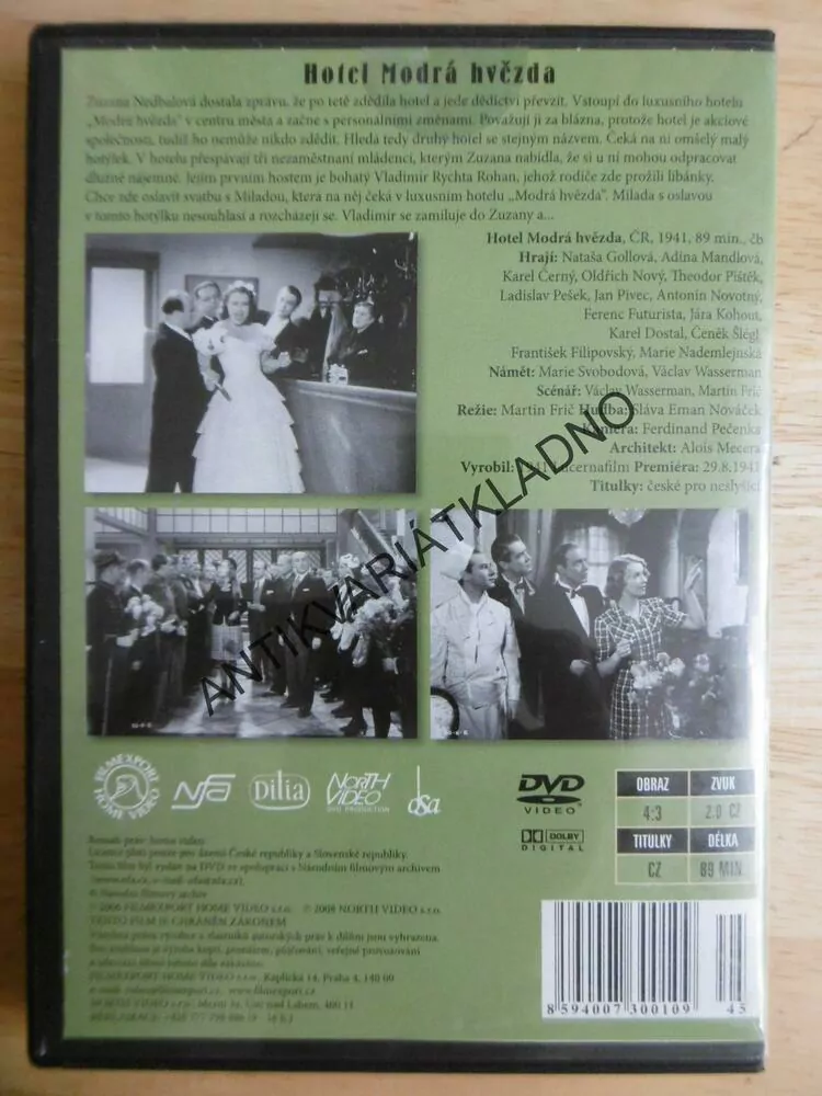 HOTEL MODRÁ HVĚZDA, DVD FILM