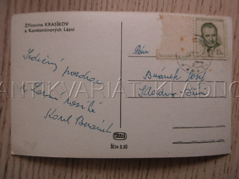 ZŘÍCENINA KRASÍKOV U KONSTANTINOVÝCH LÁZNÍ, OKRES TACHOV, POHLEDNICE 1661