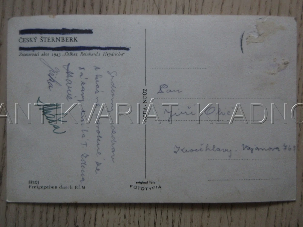 ČESKÝ ŠTERNBERK, OKRES BENEŠOV, POHLEDNICE 1667