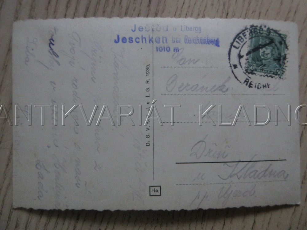 HORNÍ HANYCHOV?, JEŠTĚD U LIBERCE, OKRES LIBEREC, POHLEDNICE 1675