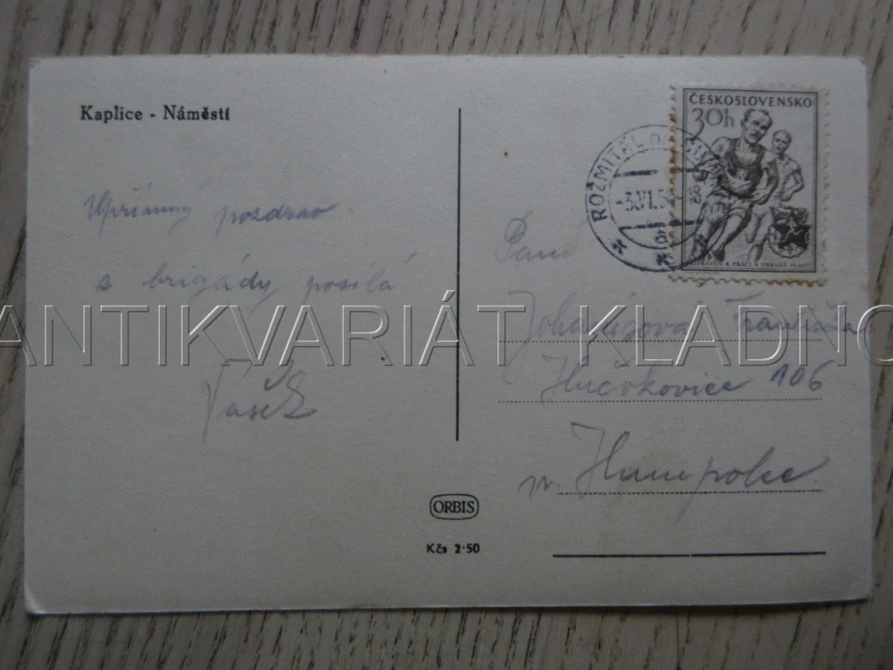 KAPLICE - NÁMĚSTÍ, VETERÁN, OKRES ČESKÝ KRUMLOV, POHLEDNICE 1678