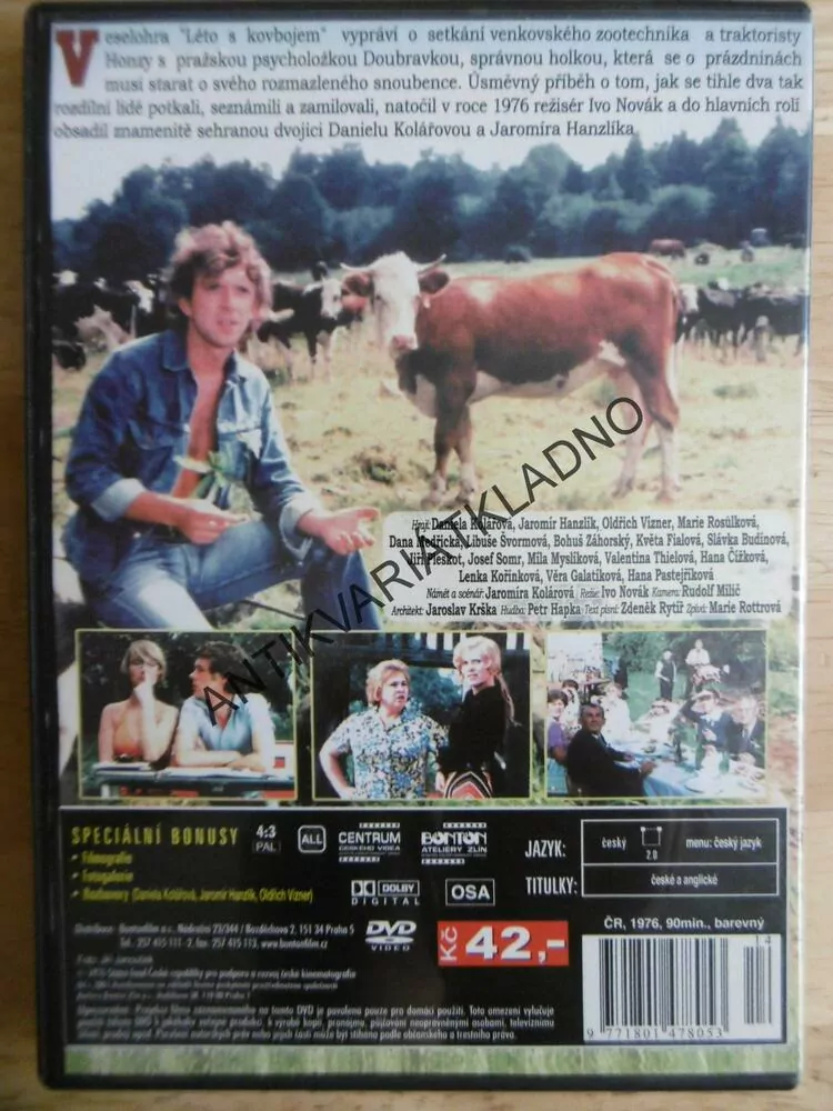 LÉTO S KOVBOJEM, KOLÁŘOVÁ, HANZLÍK, DVD FILM ČR