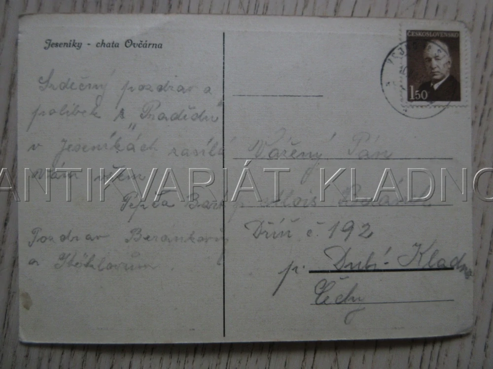 JESENÍKY, CHATA OVČÁRNA, OKRES JESENÍK, POHLEDNICE 1708