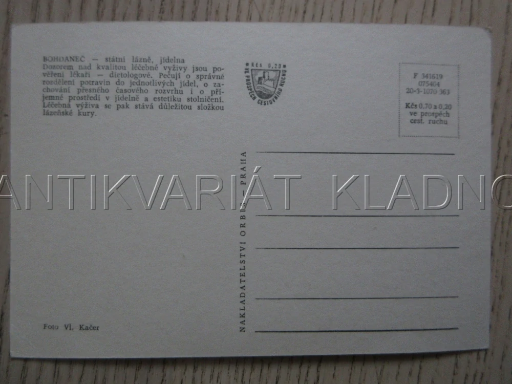 BOHDANEČ - STÁTNÍ LÁZNĚ, JÍDELNA, OKRES PARDUBICE, POHLEDNICE 1717