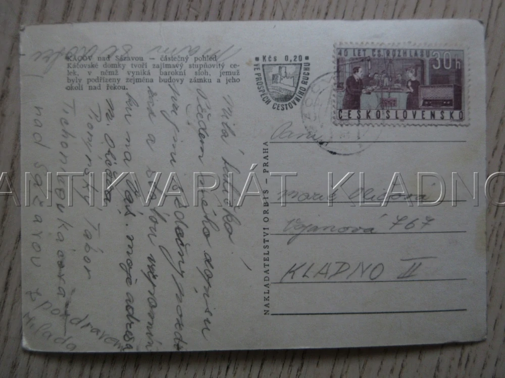 KÁCOV NAD SÁZAVOU, ČÁSTEČNÝ POHLED, OKRES KUTNÁ HORA, POHLEDNICE 1720
