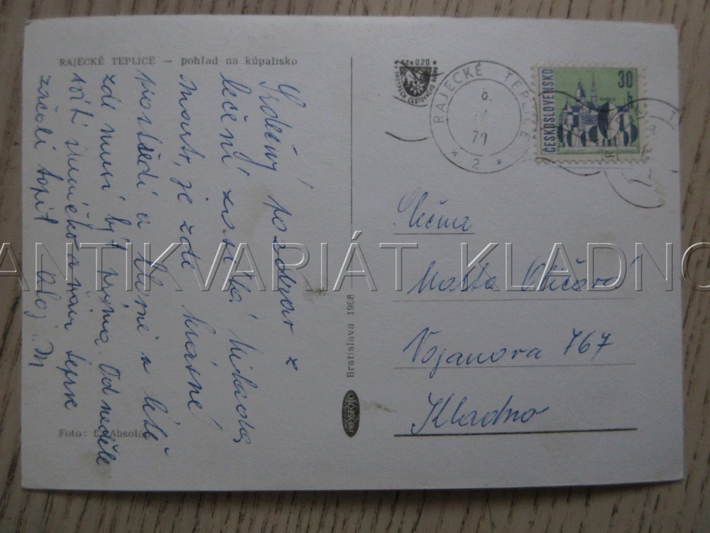 RAJECKÉ TEPLICE, POHLED NA KOUPALIŠTĚ, SLOVENSKO, POHLEDNICE 1722