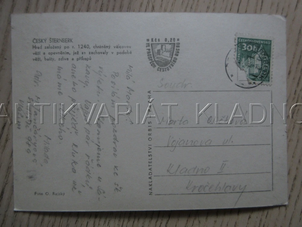 ČESKÝ ŠTERNBERK, HRAD, OKRES BENEŠOV, POHLEDNICE 1748