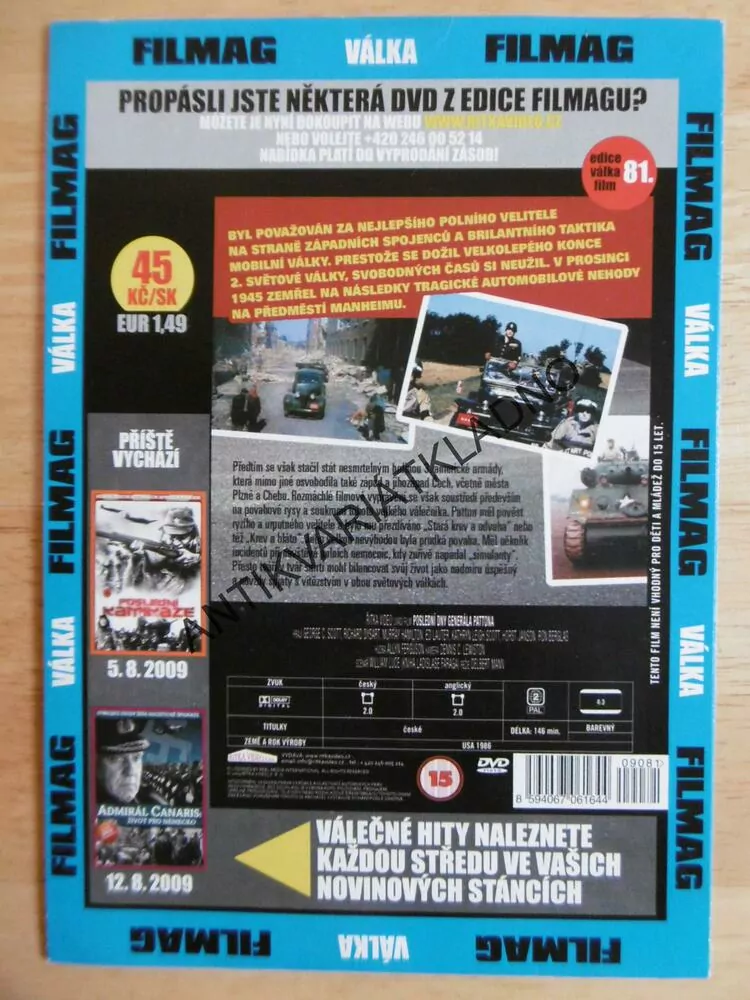 POSLEDNÍ DNY GENERÁLA PATTONA, DVD FILM