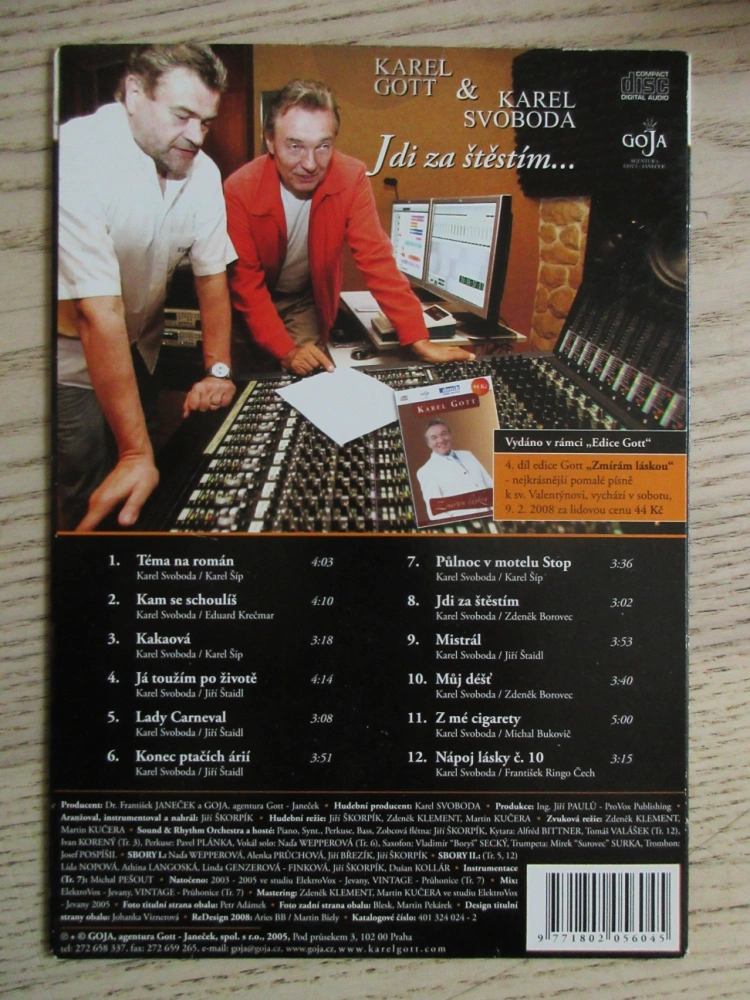 JDI ZA ŠTĚSTÍM..., KAREL GOTT A KAREL SVOBODA, CD HUDBA