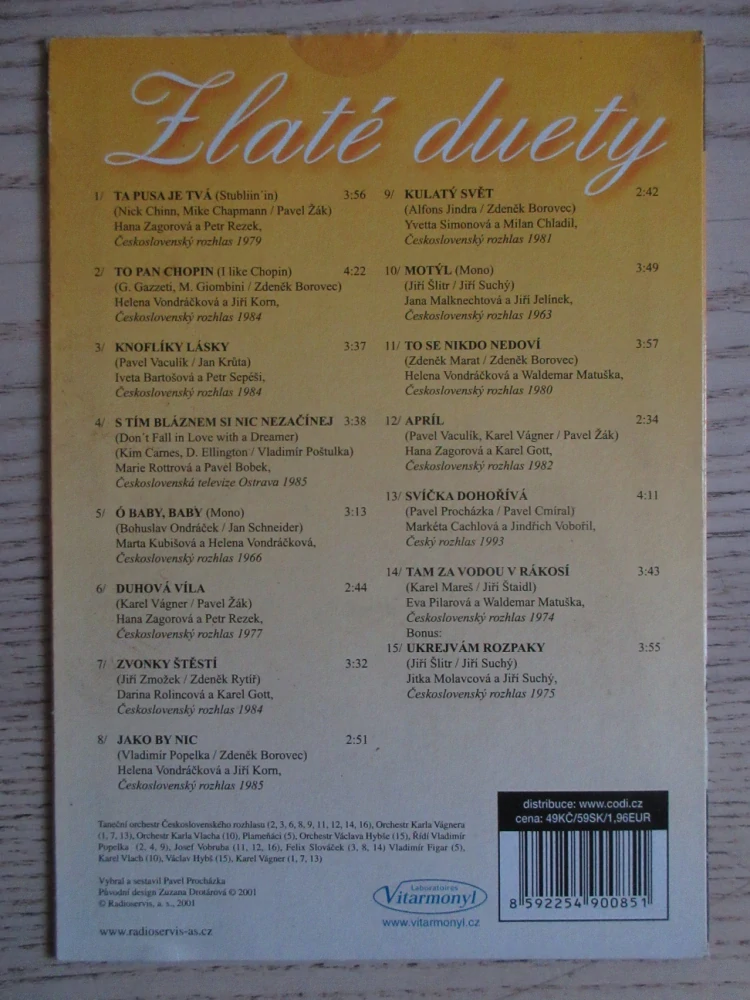 ZLATÉ DUETY, CD HUDBA