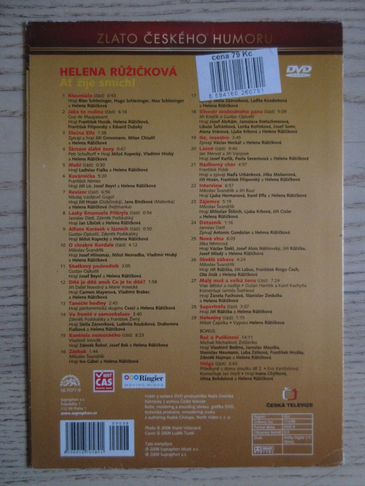 AŤ ŽIJE SMÍCH!, OBLÍBENÉ SCÉNKY A PÍSNIČKY, HELENA RŮŽIČKOVÁ, DVD HUDBA