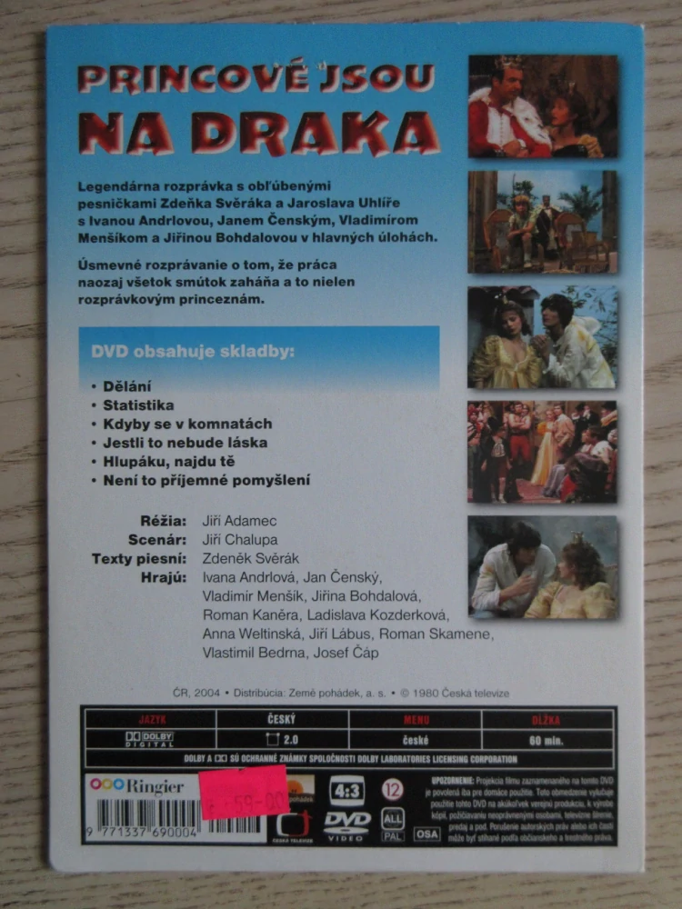 PRINCOVÉ JSOU NA DRAKA, J. BOHDALOVÁ, I. ANDRLOVÁ, DVD FILM ČR