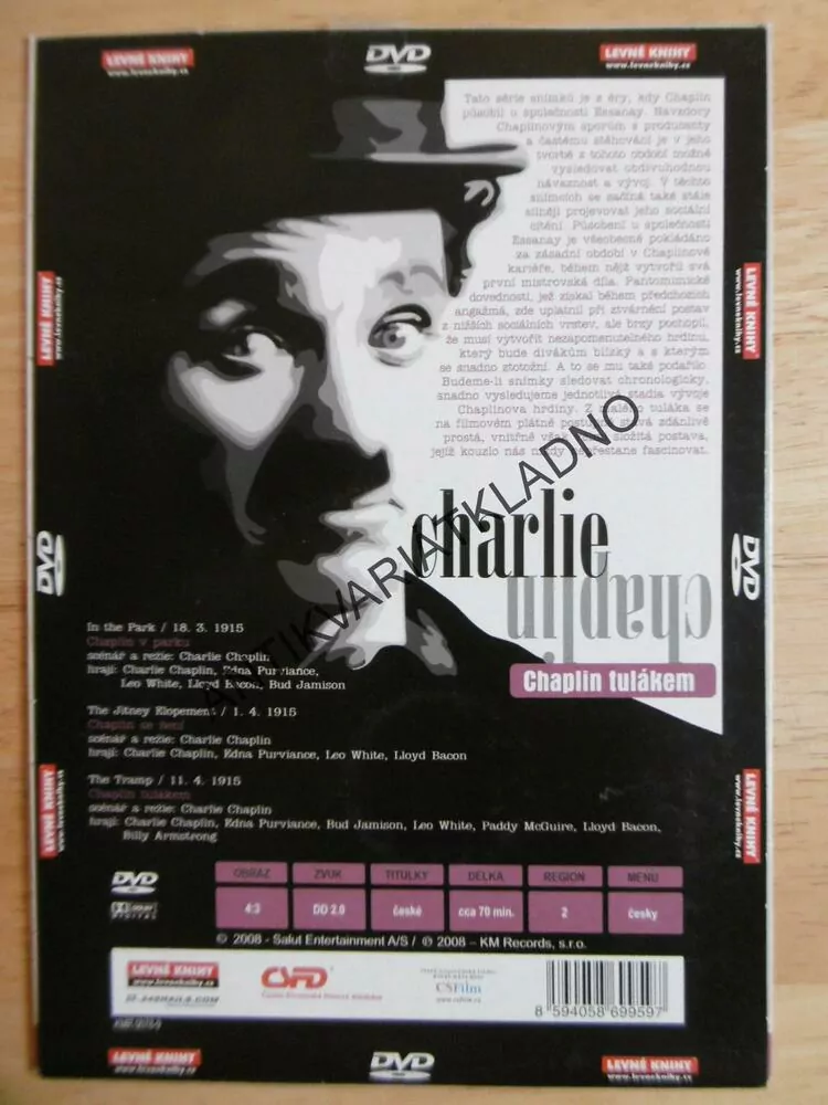 CHARLIE CHAPLIN TULÁKEM, DVD FILM