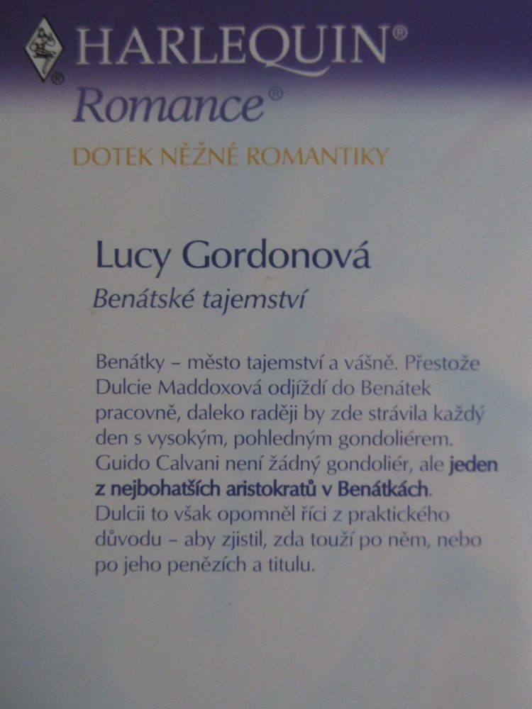 BENÁTSKÉ TAJEMSTVÍ, LUCY GORDONOVÁ, **an