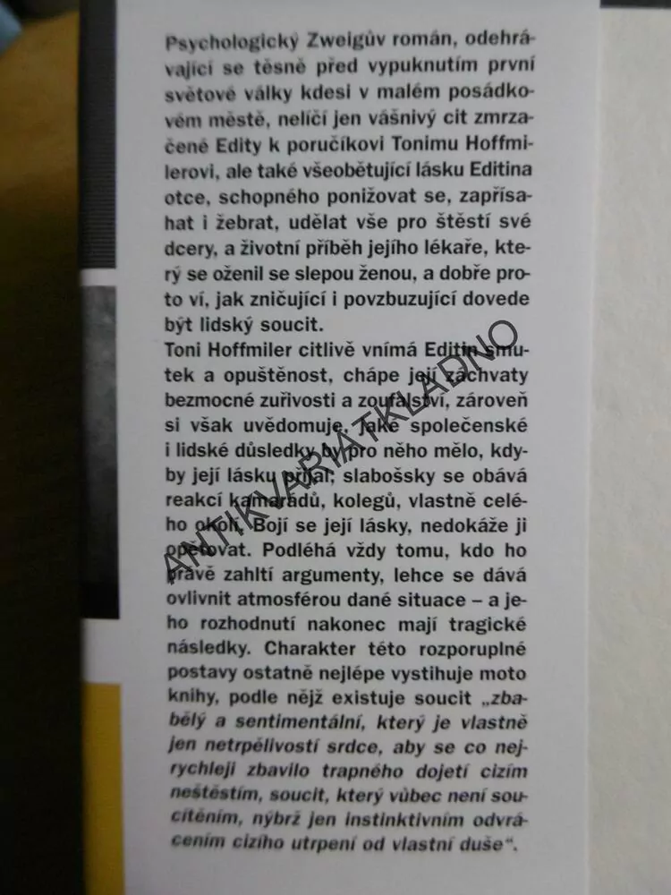 NETRPĚLIVOST SRDCE, STEFAN ZWEIG