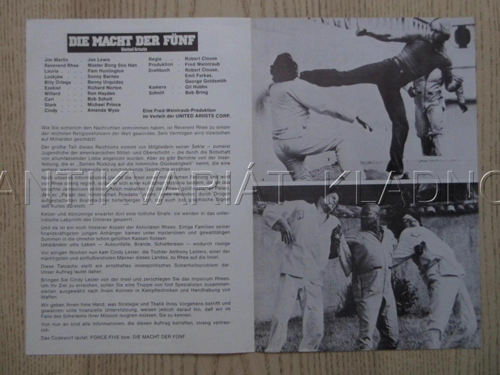 KUNG-FU FILM FORCE: FIVE, BIO PROGRAM ČŠ-2 Č. 52
