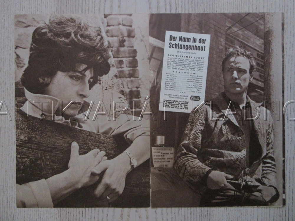 FUGITIVE KIND, SESTUP ORFEŮV, M. BRANDO, BIO PROGRAM ČŠ-2 Č. 61