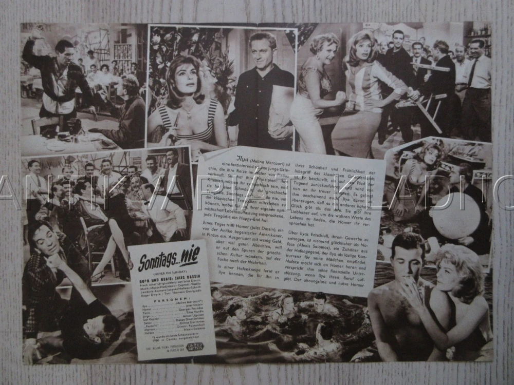 NEVER ON SUNDAY, M. MERCOURI, BIO PROGRAM ČŠ-2 Č. 70
