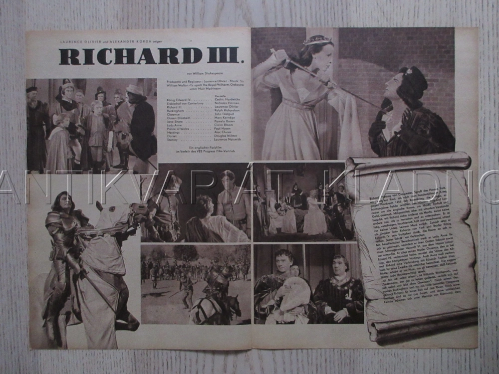 RICHARD III., L. OLIVIER, PROGRAM ČŠ-2 Č. 138