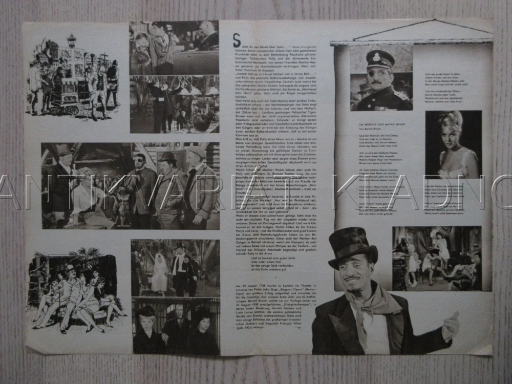ŽEBRÁCKÁ OPERA, C. JÜRGENS, L. VENTURA, PROGRAM ČŠ-2 Č. 150