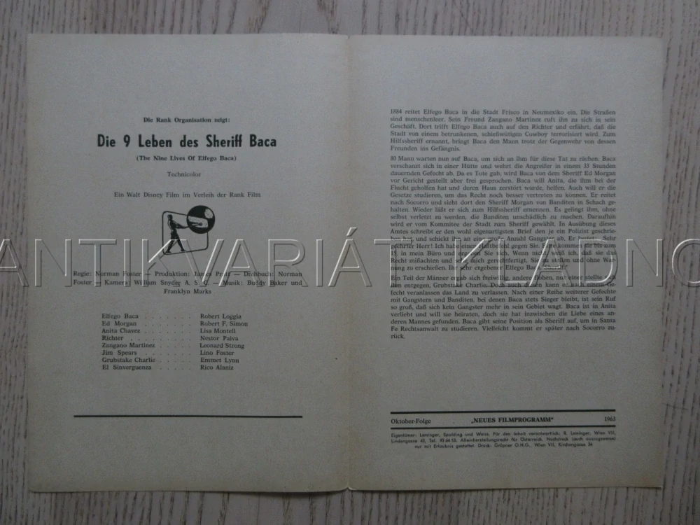 DIE NEUN LEBEN DES SHERIFF BACA, R. LOGGIA, PROGRAM ČŠ-2 Č. 156