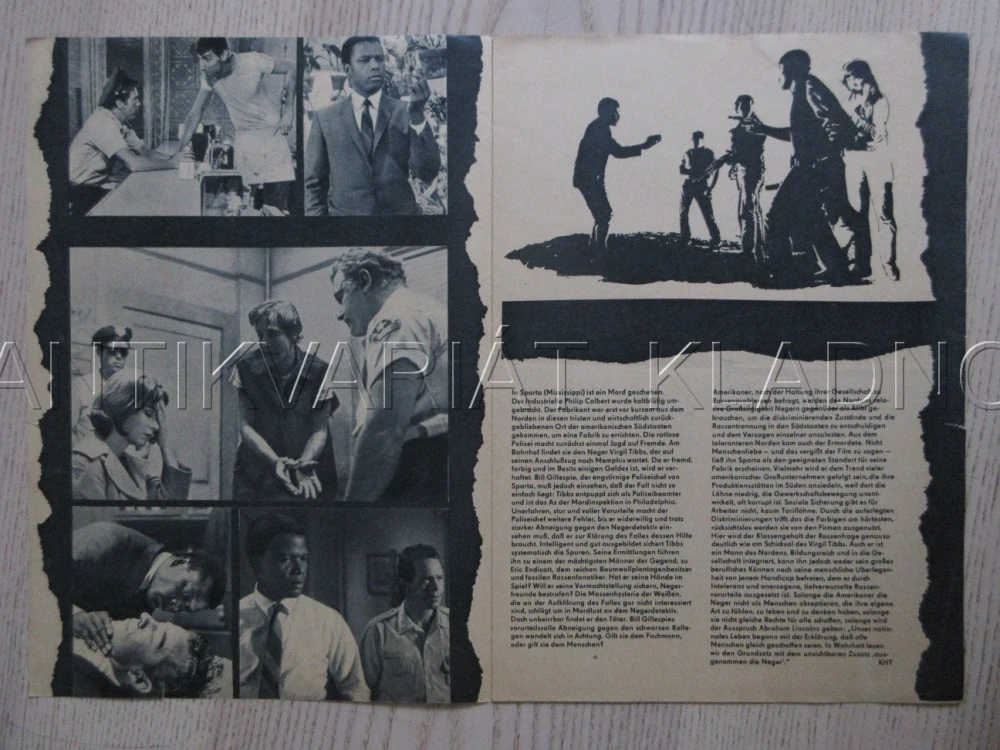 V ŽÁRU NOCI, S. POITIER, R. STEIGER, BIO PROGRAM ČŠ-2 Č. 179