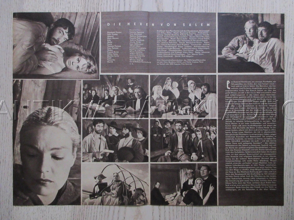 ČARODĚJKY ZE SALLEMU, Y. MONTAND, S. SIGNORET, M. DEMONGEOT, BIO PROGRAM ČŠ-2 Č. 213