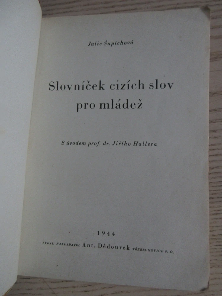 SLOVNÍČEK CIZÍCH SLOV PRO MLÁDEŽ, JULIE ŠUPICHOVÁ, **an