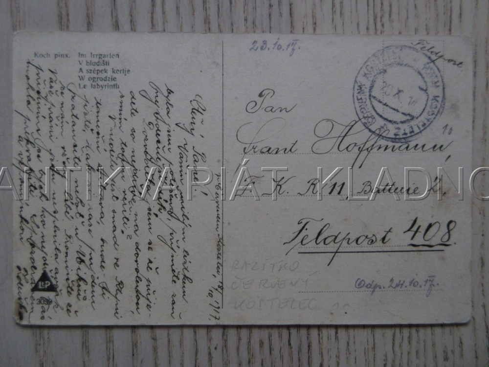 V BLUDIŠTI, ŽENY, POHLEDNICE 1766