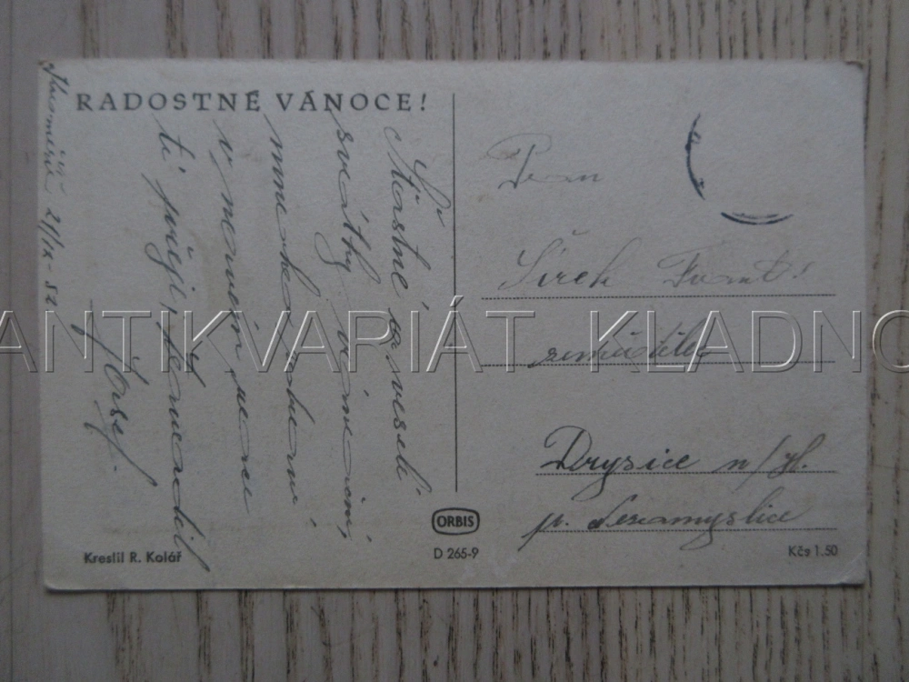 RADOSTNÉ VÁNOCE!, SANĚ, SÁŇKOVÁNÍ, ZIMA, SNÍH, KŮŇ, POHLEDNICE 1772
