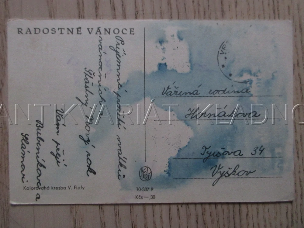 RADOSTNÉ VÁNOCE, OBCHOD, KAPR, PRODAVAČ, POHLEDNICE 1783