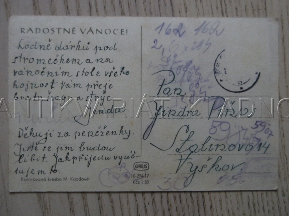 RADOSTNÉ VÁNOCE!, LYŽE, LYŽOVÁNÍ, ZIMA, SNÍH, DĚTI, POHLEDNICE 1788