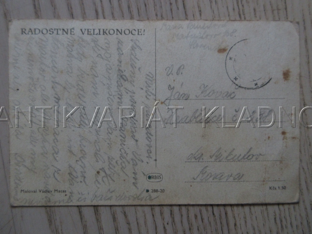RADOSTNÉ VELIKONOCE!, V. MATAS, FARMA, OVCE, TRAKTOR, POHLEDNICE 1803