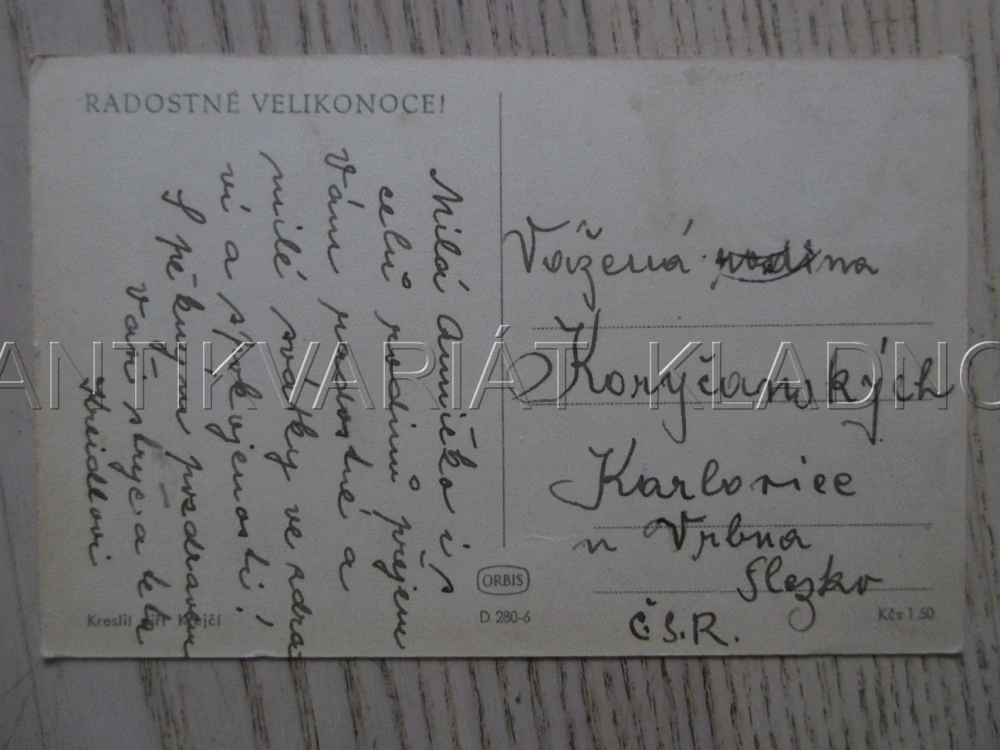 RADOSTNÉ VELIKONOCE!, J. KREJČÍ, POLE, SÁZENÍ, DĚTI, POHLEDNICE 1806