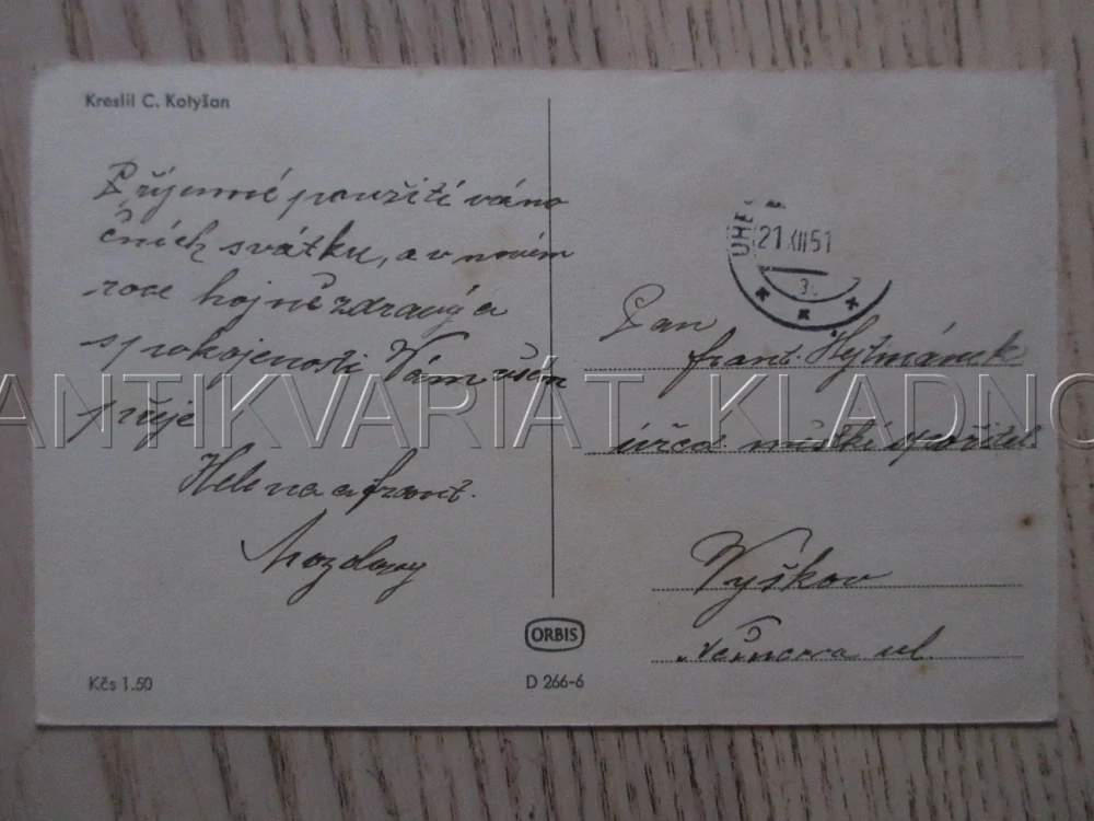 RADOSTNÉ VÁNOCE!, ZIMA, DĚTI, KRAJINA, C. KOTYŠAN, POHLEDNICE 1834